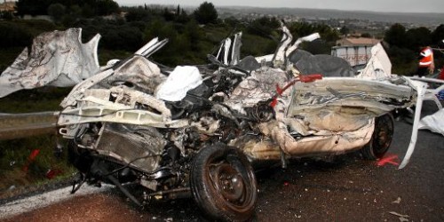 Accident mortel entre un camion et une twingo entre l’A9 et la Peyrade (34)
