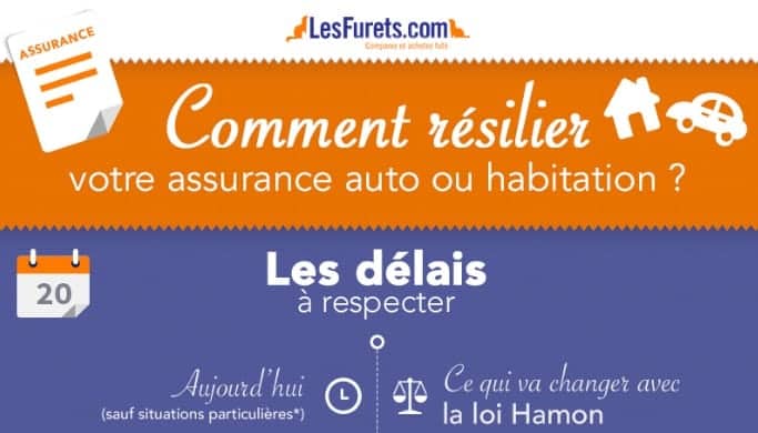 Infographie : résilier son assurance auto grâce à la loi Hamon